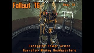 Fallout 76 Day 15 Excavator Power Armor And The Garrahan Mining Headquarters [upl. by Anasus]