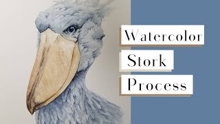 Watercolor Shoebill Stork [upl. by Jerrylee]