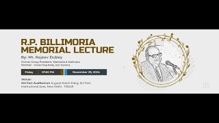 RP Billimoria Memorial Lecture [upl. by Gualterio]