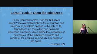 Gayatri Spivak  Can Subaltern Speak  Subaltern Theory [upl. by Jahn784]