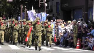 【勇壮】自衛隊福井市内パレード（陸上自衛隊鯖江駐屯地創立50周年記念行事）【迫力】 [upl. by Mikey]