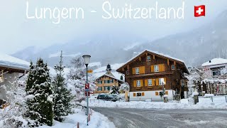 Lungern  Switzerland 🇨🇭 SNOW STORM ❄️ perfect Winter in Switzerland 🥶 [upl. by Grae]