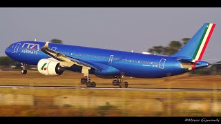 ITA Airways A330900 amazing sunrise landing at Rome FCO Airport [upl. by Akcirre]