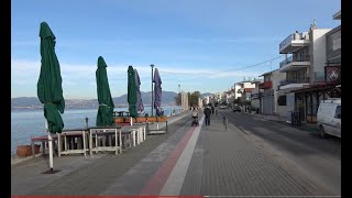 Greece in winter  walking tour Perea Beach Thessaloniki [upl. by Proud]