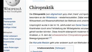 Wie Wikipedia Chiropraktik schadet [upl. by Walley441]