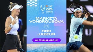 Marketa Vondrousova vs Ons Jabeur  2023 WTA Finals Group Stage  WTA Match Highlights [upl. by Llenrod329]