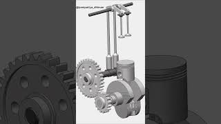 Type of 2 stroke engine working in 3D motion automobile shorts automotive engine 2stroke [upl. by Ahsiat]