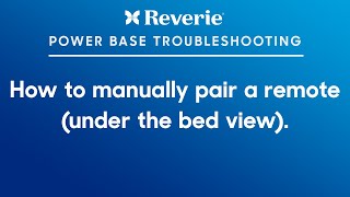 Reverie Support  How to manually pair a remote under the bed view [upl. by Htnamas]