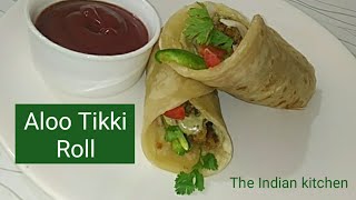 Aloo Tikki Roll  How to make Aloo tikki roll  The Indian kitchen [upl. by Warton]