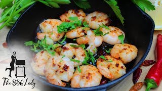 Gambas Pil Pil Recipe Mediterranean BBQ Style Prawns in chiligarlic olive oil [upl. by Sorkin]