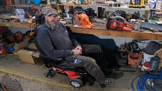 I had to buy a wheelchair DIY Woodmizer LT15 power feed issue woodmizer LT15 diy [upl. by Fillander755]