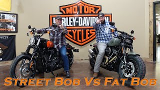 STREET BOB VS FAT BOB  2021  HARLEY DAVIDSON  BAJA ORANGE ON VIVID BLACK  DEADWOOD GREEN [upl. by Spear]