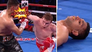 Incredible slowmo Canelo Alvarezs BRUTAL knockout of Amir Khan [upl. by Floris]