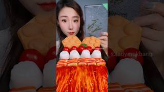 egg waffle 🧇 crab steak  asmr mukbang 🍱 shorts asmr [upl. by Aubyn]