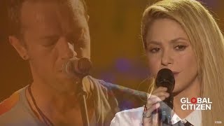 COLDPLAY ft SHAKIRA  Yellow live at Global Citizen Festival Hamburg  07062017 [upl. by Torrlow]