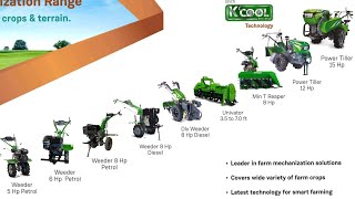 kirloskar all products in 1 video  Power tiller  weeder  rotavator  Kcool engine  brush cutter [upl. by Airotahs]