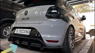 My Polo Got New 5 Fin Diffuser ✅  Car Aftermarket Diffuser Installation 🫠 New Volkswagen Polo 2024 [upl. by Aix]