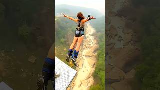 Bungee Jumping With Rope In Beautiful Place  Bungee Jumping ytshorts shorts trendingshorts [upl. by Amsaj153]