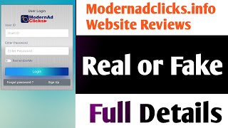 Modern Ad Click Real or Fake  Modern Ad Click Withdrawal  Modern Ad Click Login  Review [upl. by Mamie]