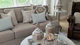 How To Style Pillows On A Sofa  Pillow Styling  Spring Decorating Ideas [upl. by Brom]