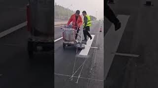 Hot melt marking process of road [upl. by Benjamin]