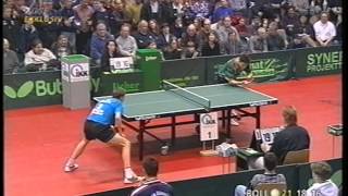 Tischtennis Bundesliga Jörg Roßkopf vs Timo Boll Feb 1999 [upl. by Elleret]