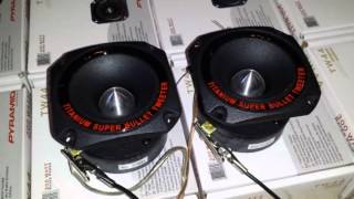 Pyramid Heavy Duty Titanium Super Bullet Tweeter TW44 Demo [upl. by Eittik]