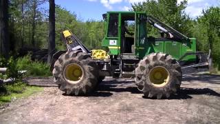 John Deere 540GIII Skidder Unloading amp 1st Look [upl. by Ebenezer269]