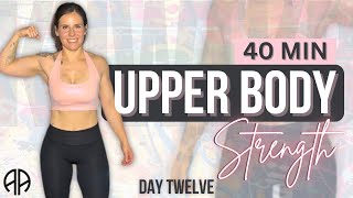 40 Min UPPER BODY KETTLEBELL WORKOUT at Home  STRENGTH  Day 12 KUWTKB  Aryana Active [upl. by Katzman]