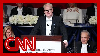 Comedian Jim Gaffigan takes aim at Donald Trump and Kamala Harris at Al Smith dinner [upl. by Airyk686]