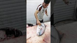 How to clean fish pompano Skinning fish with a knife shorts [upl. by Ethe]