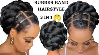 🔥QUICK amp EASY RUBBER BAND HAIRSTYLE ON NATURAL HAIR  TUTORIALS  Protective Style  Tupo1 [upl. by Farant]