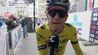 Wout van Aert  Interview at the start  Dwars door Vlaanderen 2024 [upl. by Eladroc]