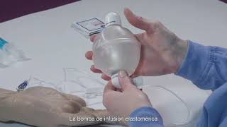 Administering Medication via Elastomeric Easy Pump at Home Spanish Subtitles [upl. by Leviralc953]