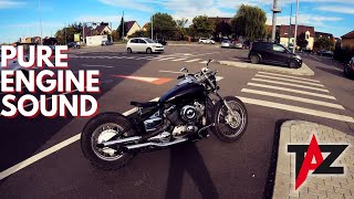 CITY CRUISE  YAMAHA DRAGSTAR XVS 650  BOBBER  POV RAW PURE ENGINE SOUND 4K VSTAR [upl. by Ynar612]