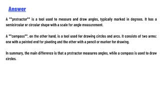 What is the difference between a protractor and a compass [upl. by Adian]