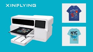 XINFLYING DTG Printer 380 DTG Single Station Dual Head 8Color Cotton TShirt Printerquot [upl. by Ahsenet521]