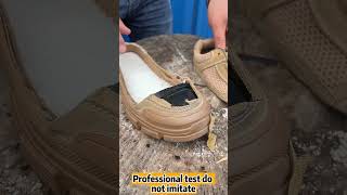 Safety shoe function testsafetyshoes safety shorts shoes workshoes amazing [upl. by Shyamal]