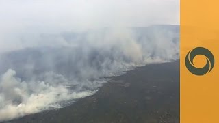 Bushfire Out Of Control In Tasmanias Wilderness World Heritage Area Australia [upl. by Sophia]