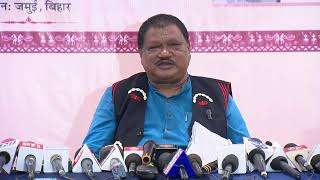 Union Tribal Affairs Minister Jual Oram addresses a press conference [upl. by Jules361]