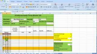 Excel  Zeiterfassung Wochentage bedingt formatieren [upl. by Agee22]