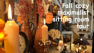 FALL COZY MAXIMALIST SITTING ROOM TOUR  2024  DECOR UPDATES  HOME TOUR [upl. by Saisoj]