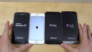 Samsung Galaxy S7 vs iPhone 6S vs HTC 10 vs LG G5  Which Is Faster [upl. by Kaylee138]