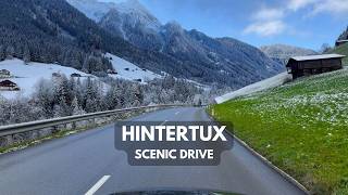 Zillertal  Mayerhofen  Hintertux  Scenic Alpine drive  4k HDR Dolby Vision  Winter is here [upl. by Gnilrits]