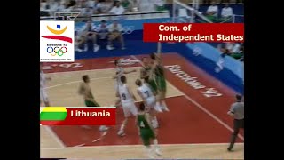 LITHUANIA vs COM OF INDEPENDENT STATES  1992 Barcelona Olympic Games  Group B [upl. by Ailadi918]