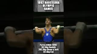 Pyrros Dimas Gold medal at 1992 Summer Olympics Barcelona weightlifting [upl. by Nahtnoj720]