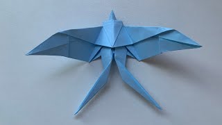 Andorinha De Origami  Como Fazer Uma Andorinha De Papel Fácil e Simples [upl. by Ahteres]