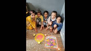 Diwali celebration in Mind Tree Public School school celebration diwali prayer creativitydiya [upl. by Nrubua993]