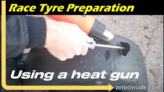 Race tyre preparation bringing slicks back to life using a heat gun [upl. by Ingelbert]