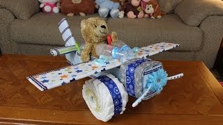 Boys Airplane Diaper Cake [upl. by Aihtela]